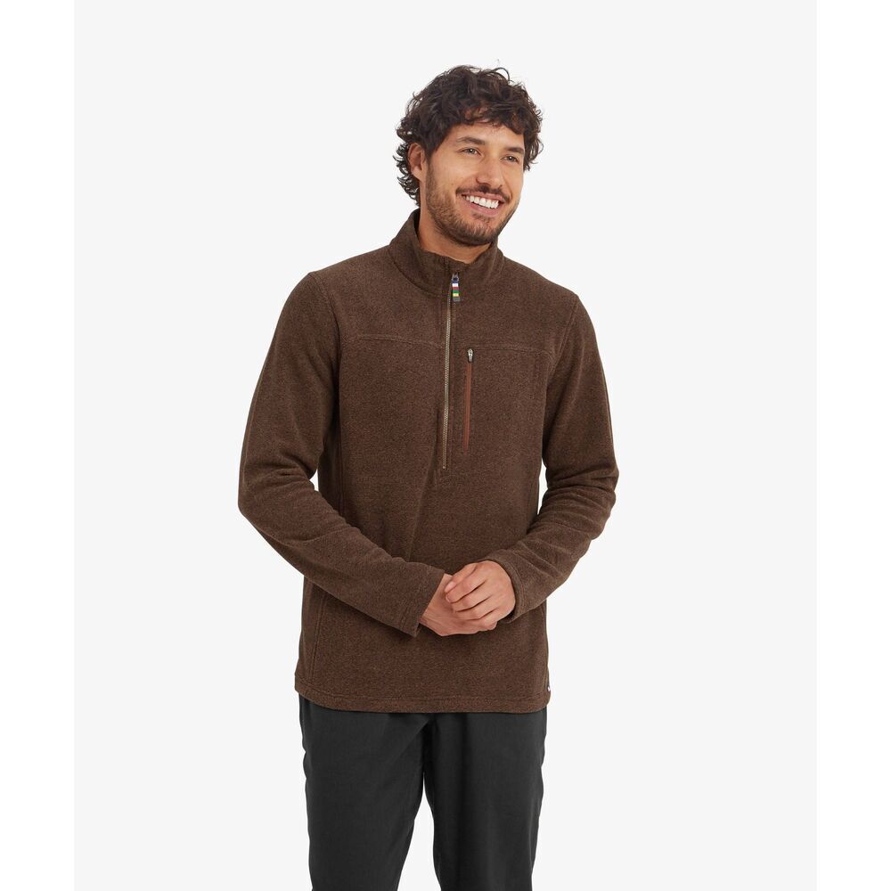 Sherpa Adventure Gear Rolpa Eco Quarter Zip Fleece Sweatshirt Cappuccino Medium